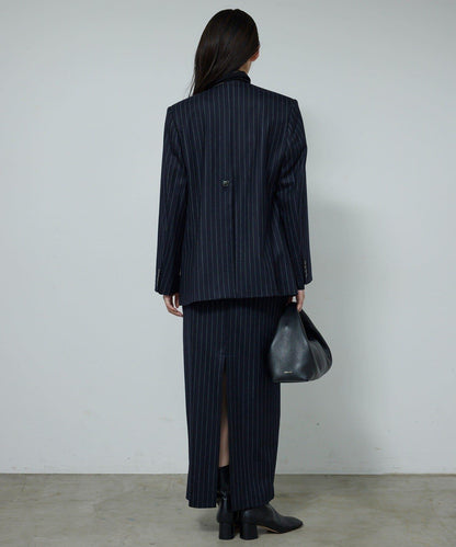 【近期開始】【可搭配套裝】條紋無領夾克