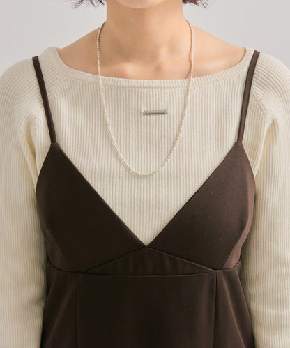 褶皺吊帶背心套裝連衣裙