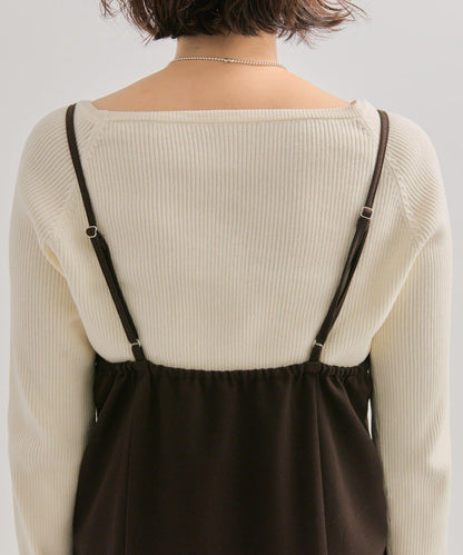 褶皺吊帶背心套裝連衣裙