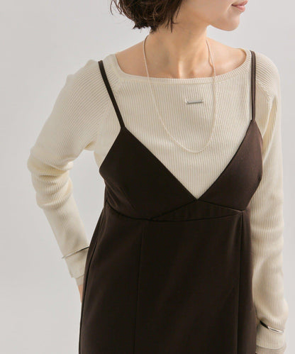 褶皺吊帶背心套裝連衣裙