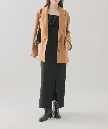 褶皺吊帶背心套裝連衣裙