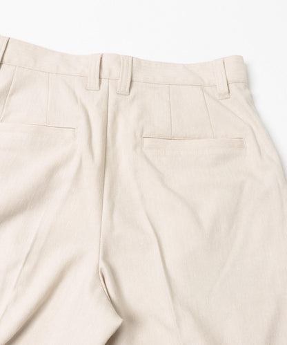 斜紋寬鬆雙褶西裝褲