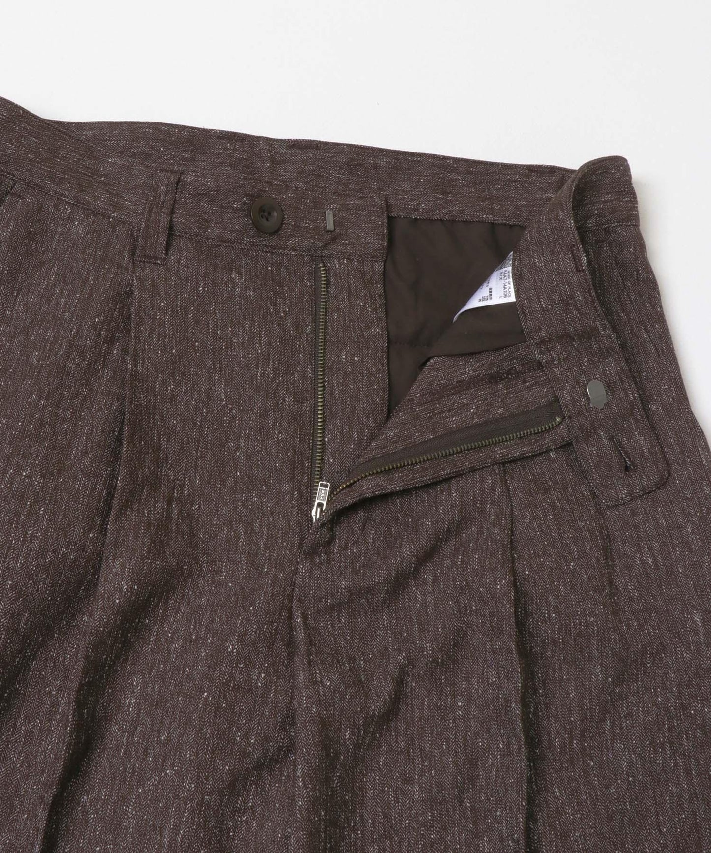 斜紋寬鬆雙褶西裝褲