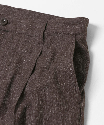 斜紋寬鬆雙褶西裝褲