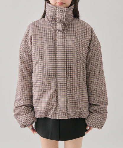 中棉格紋羽絨服
