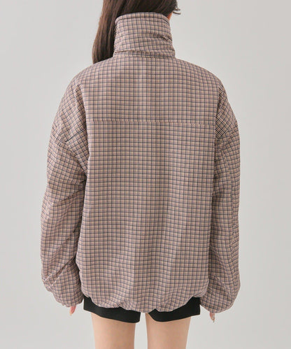 中棉格紋羽絨服