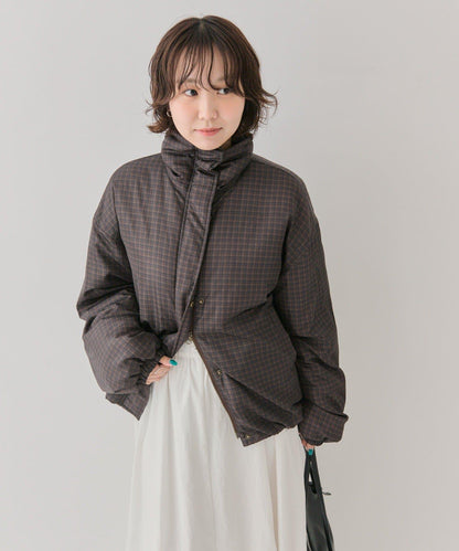 中棉格紋羽絨服