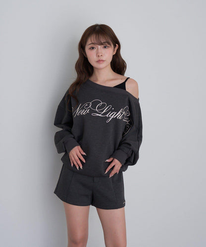 【RAY CASSIN】層疊字母單肩衛衣