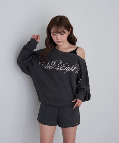 【RAY CASSIN】層疊字母單肩衛衣