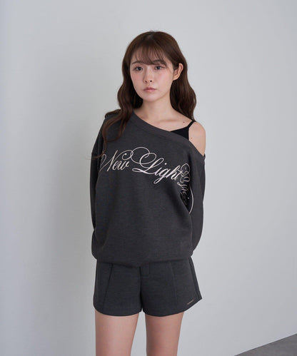 【RAY CASSIN】層疊字母單肩衛衣