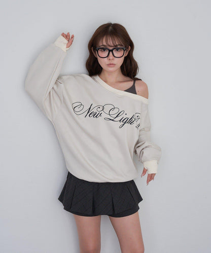 【RAY CASSIN】層疊字母單肩衛衣