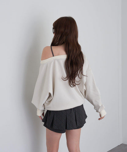 【RAY CASSIN】層疊字母單肩衛衣