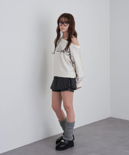 【RAY CASSIN】層疊字母單肩衛衣