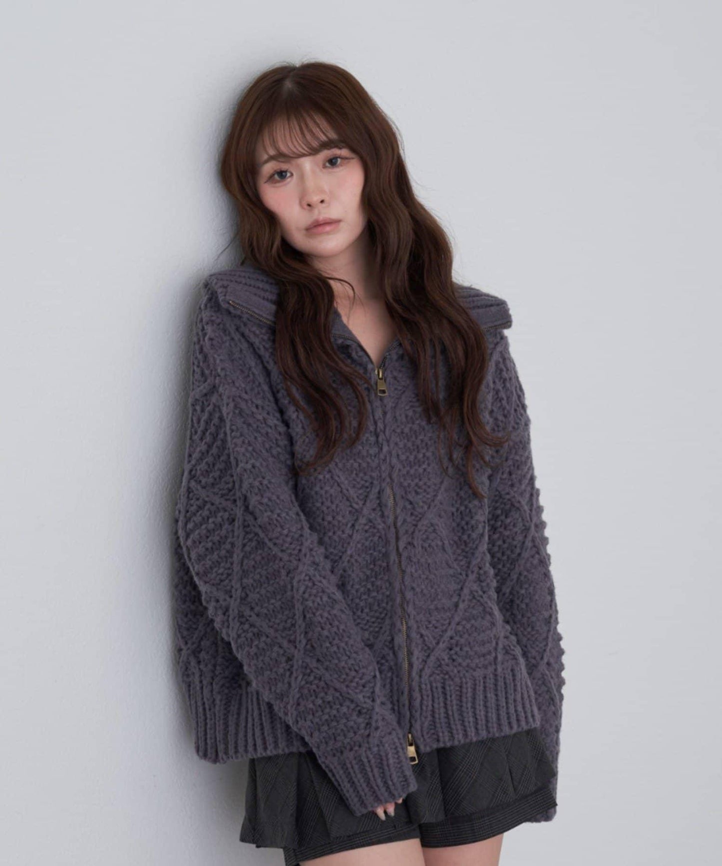 【RAY CASSIN】花紋編織針織夾克