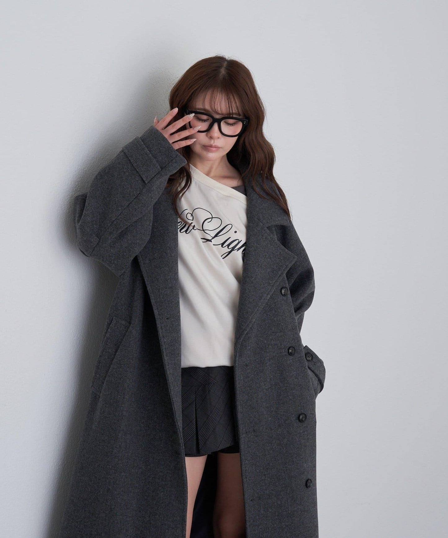 【RAY CASSIN】層疊字母單肩衛衣