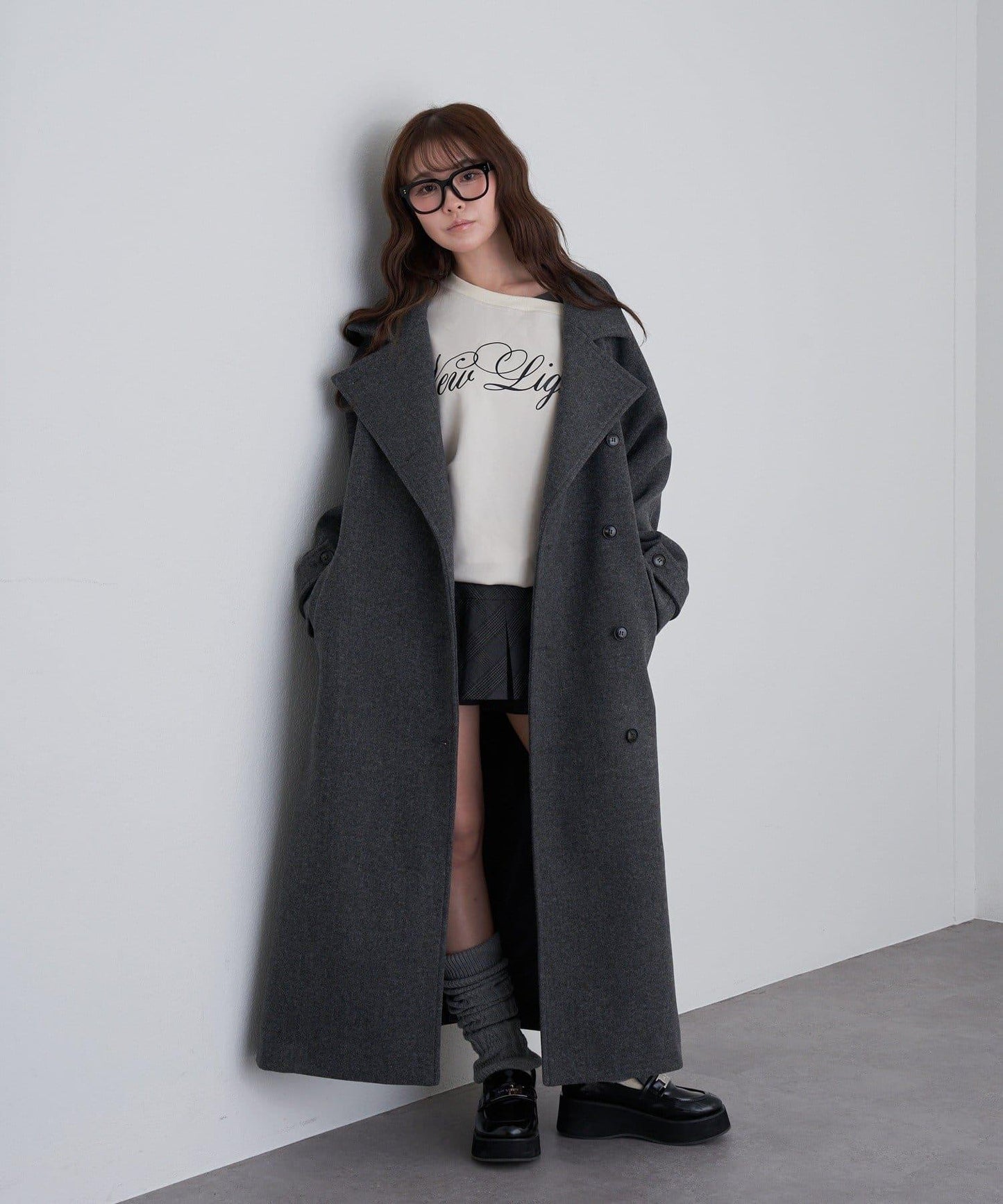 【RAY CASSIN】層疊字母單肩衛衣