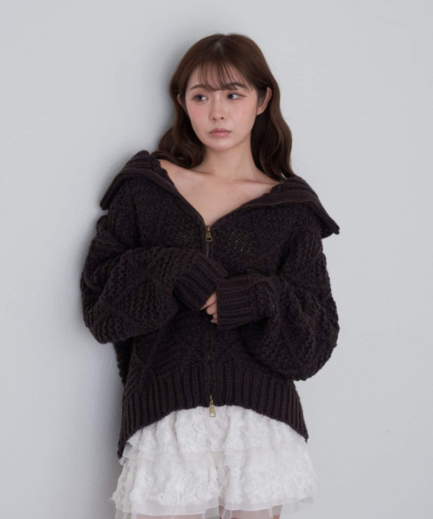 編織花紋針織夾克