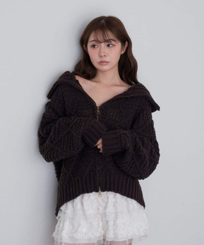 編織花紋針織夾克