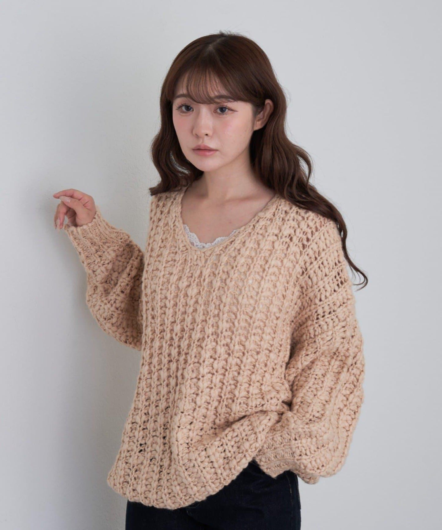 【RAY CASSIN】V領寬鬆針織衫