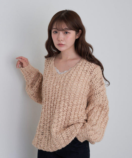 【RAY CASSIN】V領寬鬆針織衫