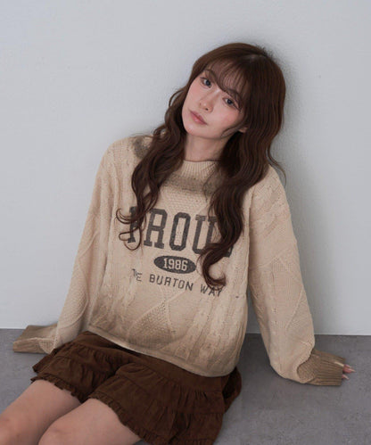 【RAY CASSIN】麻花扎染字母針織衫