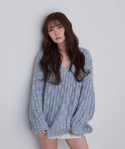 【RAY CASSIN】V領寬鬆針織衫