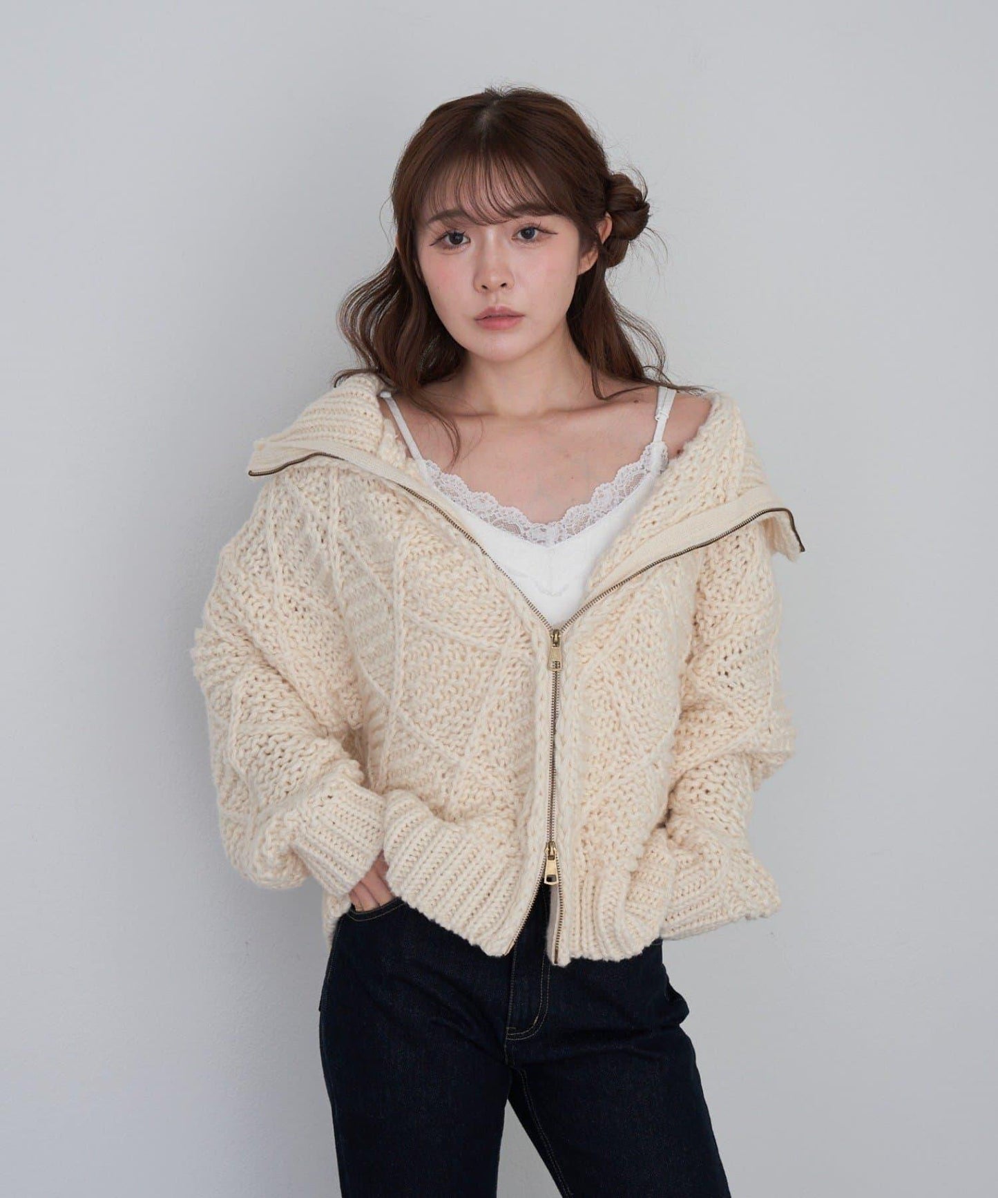 編織花紋針織夾克