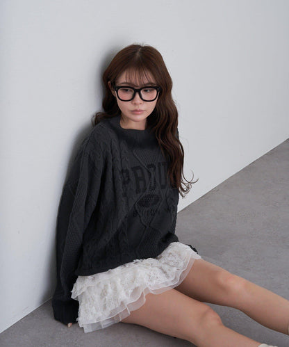 【RAY CASSIN】麻花扎染字母針織衫