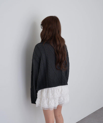 【RAY CASSIN】麻花扎染字母針織衫