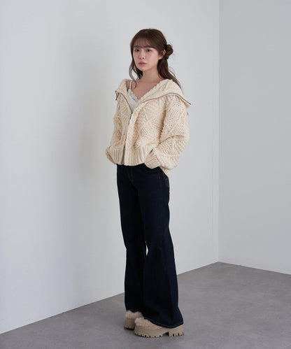 編織花紋針織夾克