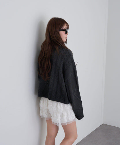 【RAY CASSIN】麻花扎染字母針織衫