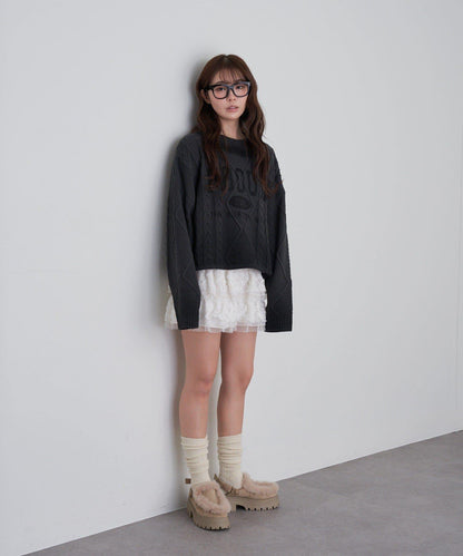 【RAY CASSIN】麻花扎染字母針織衫