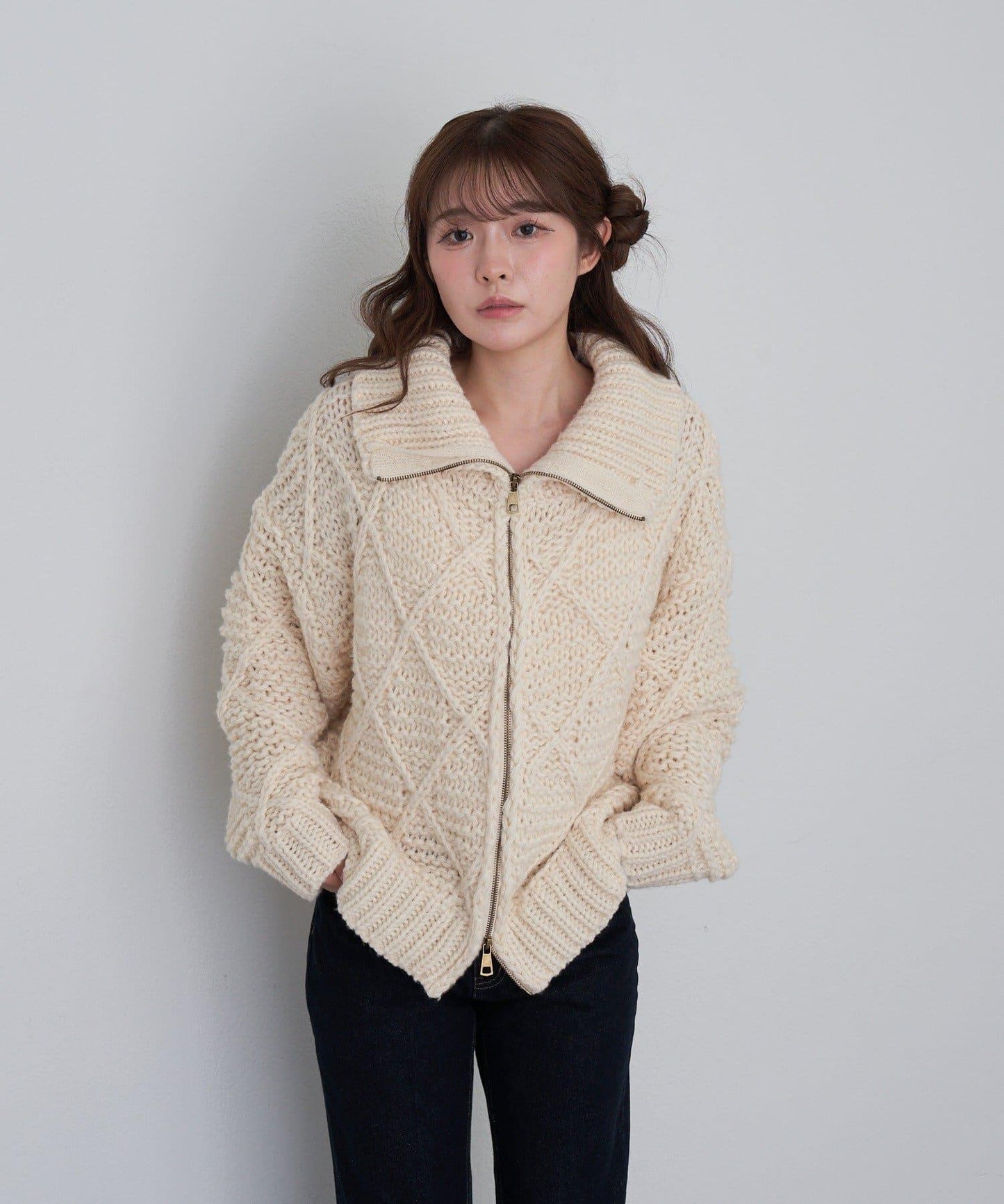 編織花紋針織夾克