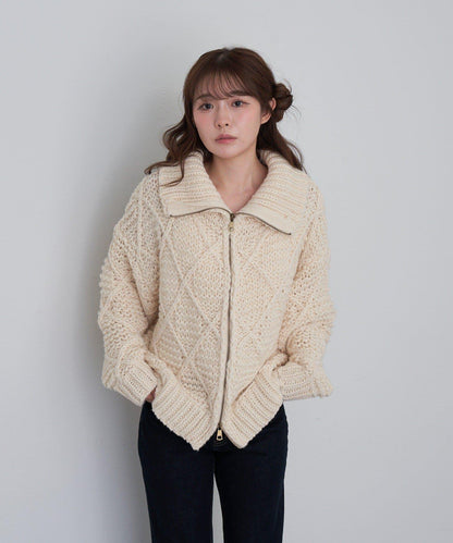 編織花紋針織夾克