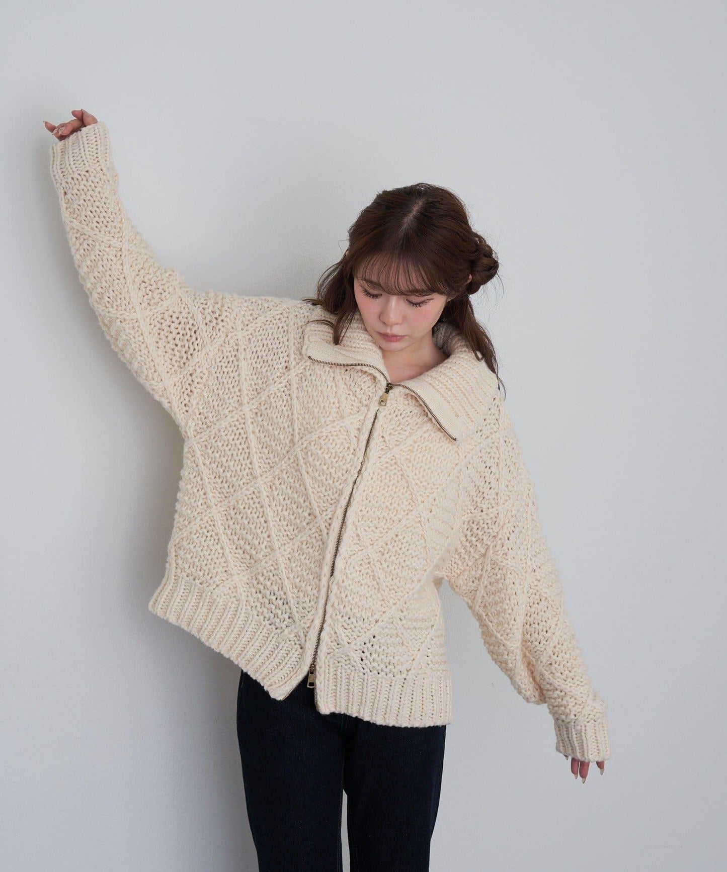 編織花紋針織夾克