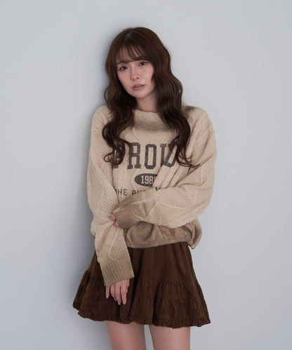 【RAY CASSIN】麻花扎染字母針織衫