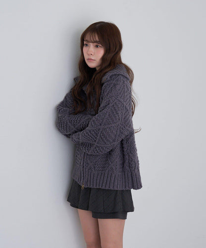 編織花紋針織夾克