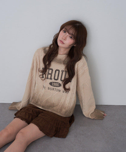 【RAY CASSIN】麻花扎染字母針織衫