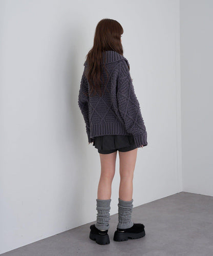 編織花紋針織夾克