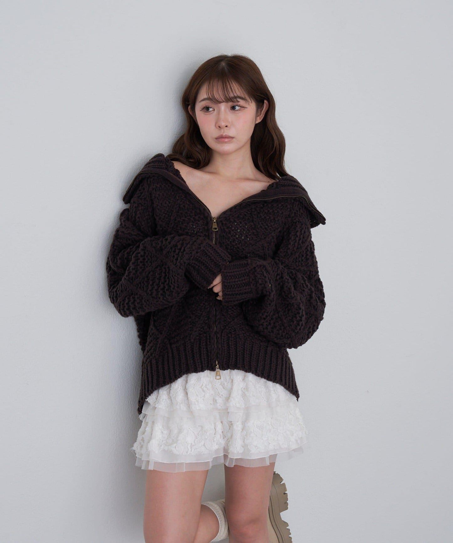 編織花紋針織夾克