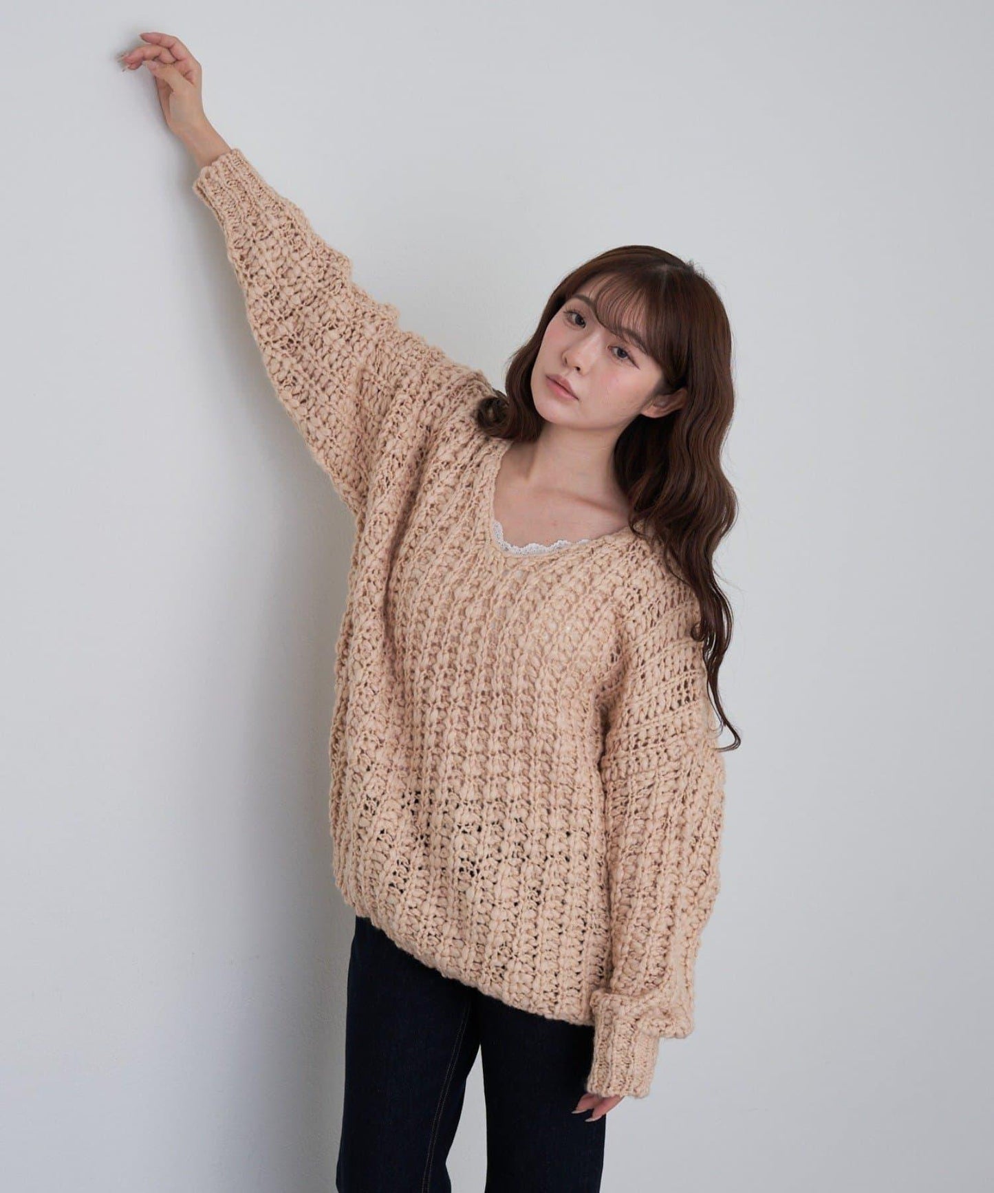 【RAY CASSIN】V領寬鬆針織衫