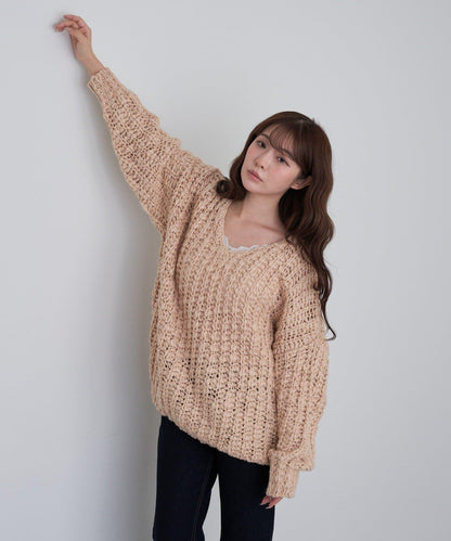 【RAY CASSIN】V領寬鬆針織衫