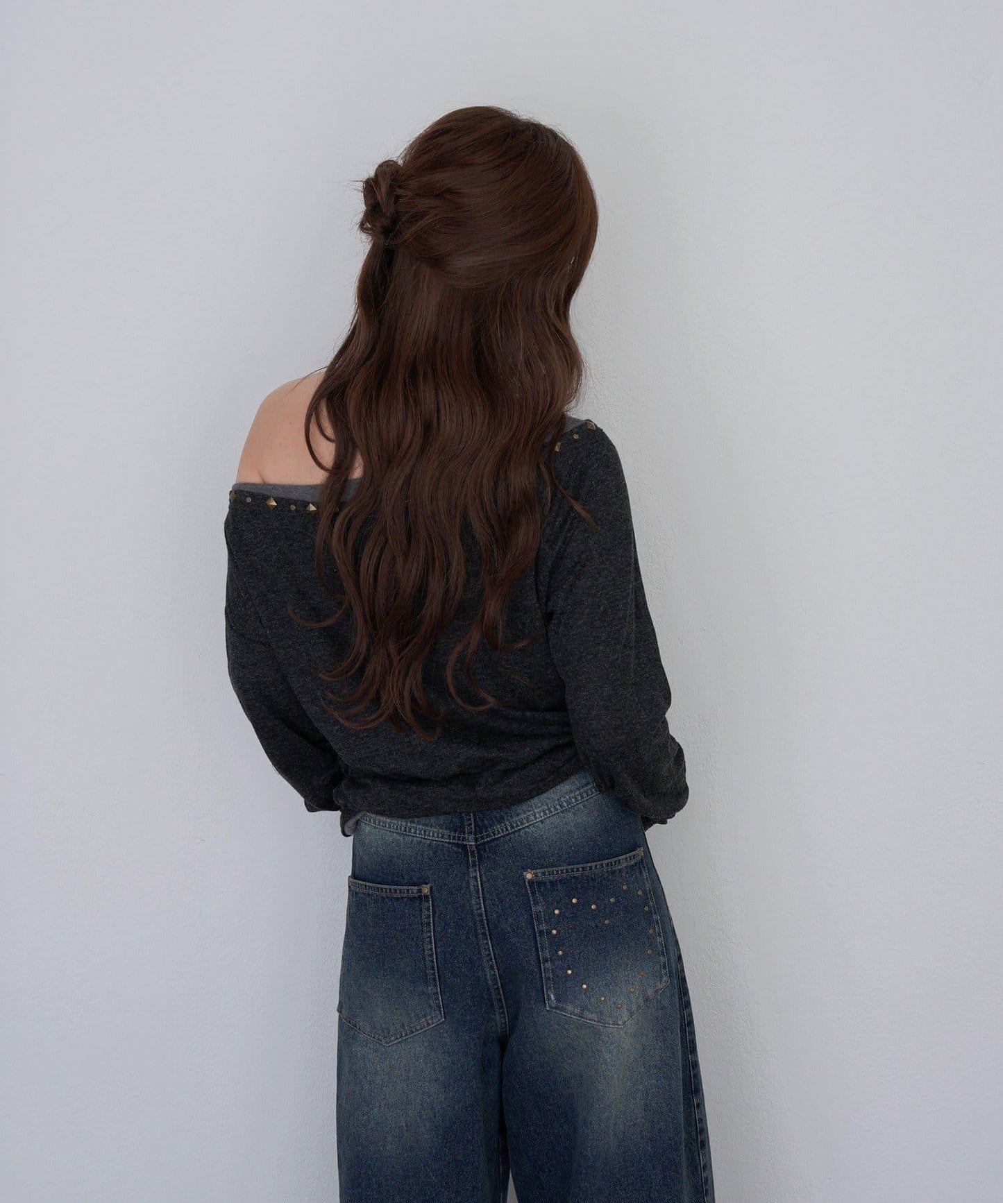 【RAY CASSIN】鉚釘裝飾疊穿長袖T恤