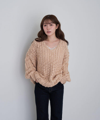 【RAY CASSIN】V領寬鬆針織衫