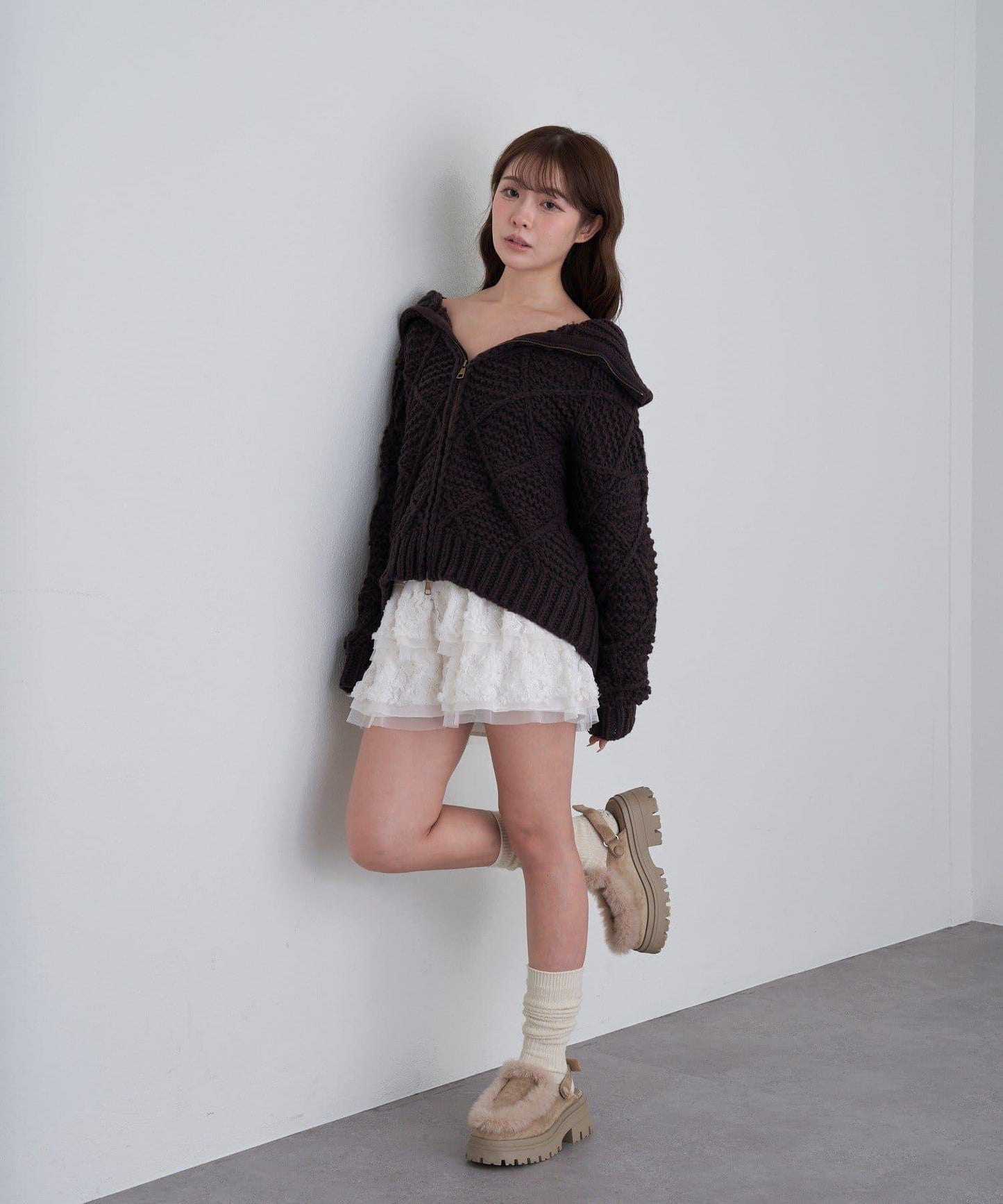 編織花紋針織夾克