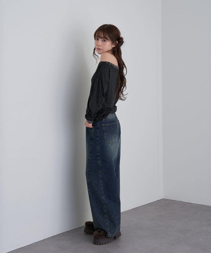 【RAY CASSIN】鉚釘裝飾疊穿長袖T恤