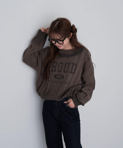 【RAY CASSIN】麻花扎染字母針織衫