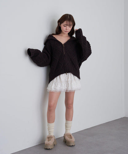 編織花紋針織夾克