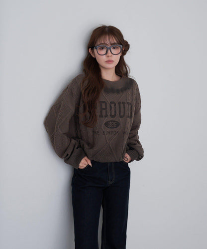 【RAY CASSIN】麻花扎染字母針織衫