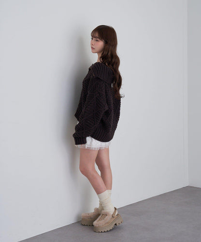 編織花紋針織夾克